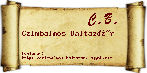 Czimbalmos Baltazár névjegykártya